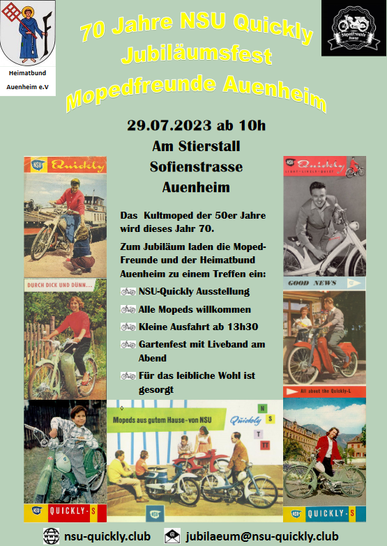 Jubiläumsfest 70 Jahre NSU-Quickly in Kehl-Auenheim