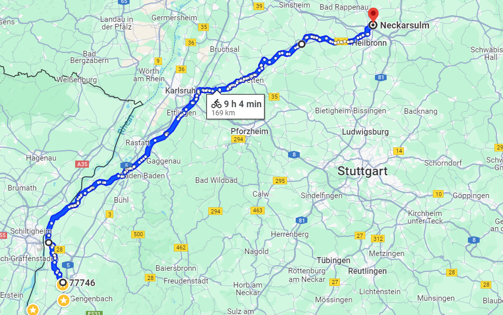 Von Schutterwald nach Neckarsulm
